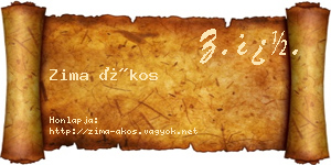 Zima Ákos névjegykártya